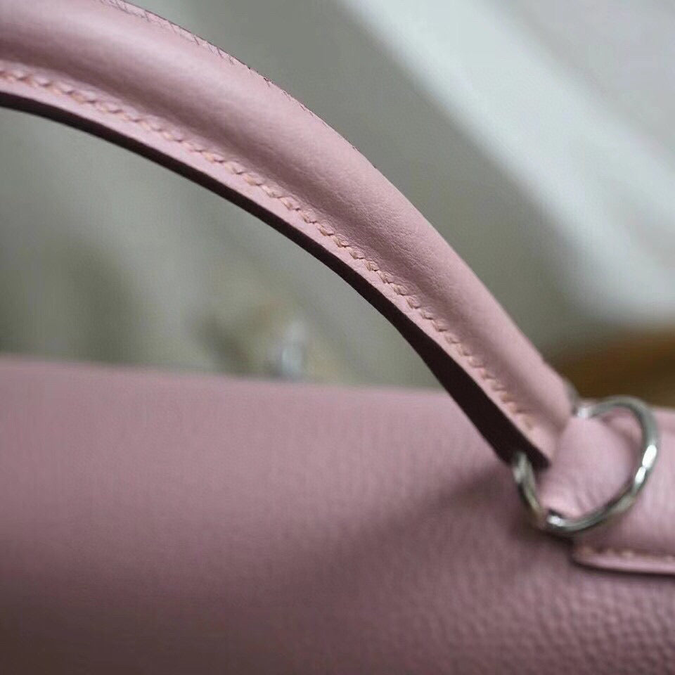 HM KELLY 28CM PINK TOGO SILVER HARDWARE