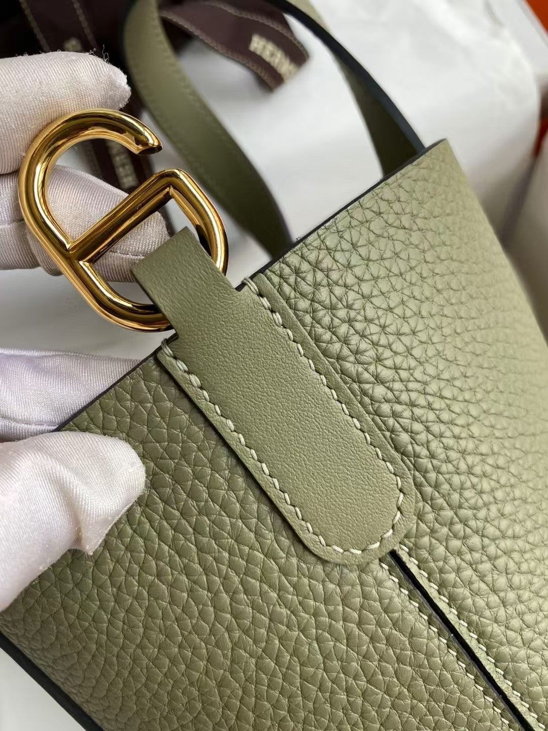 HM In-the-loop 18 Bag Green Calfskin