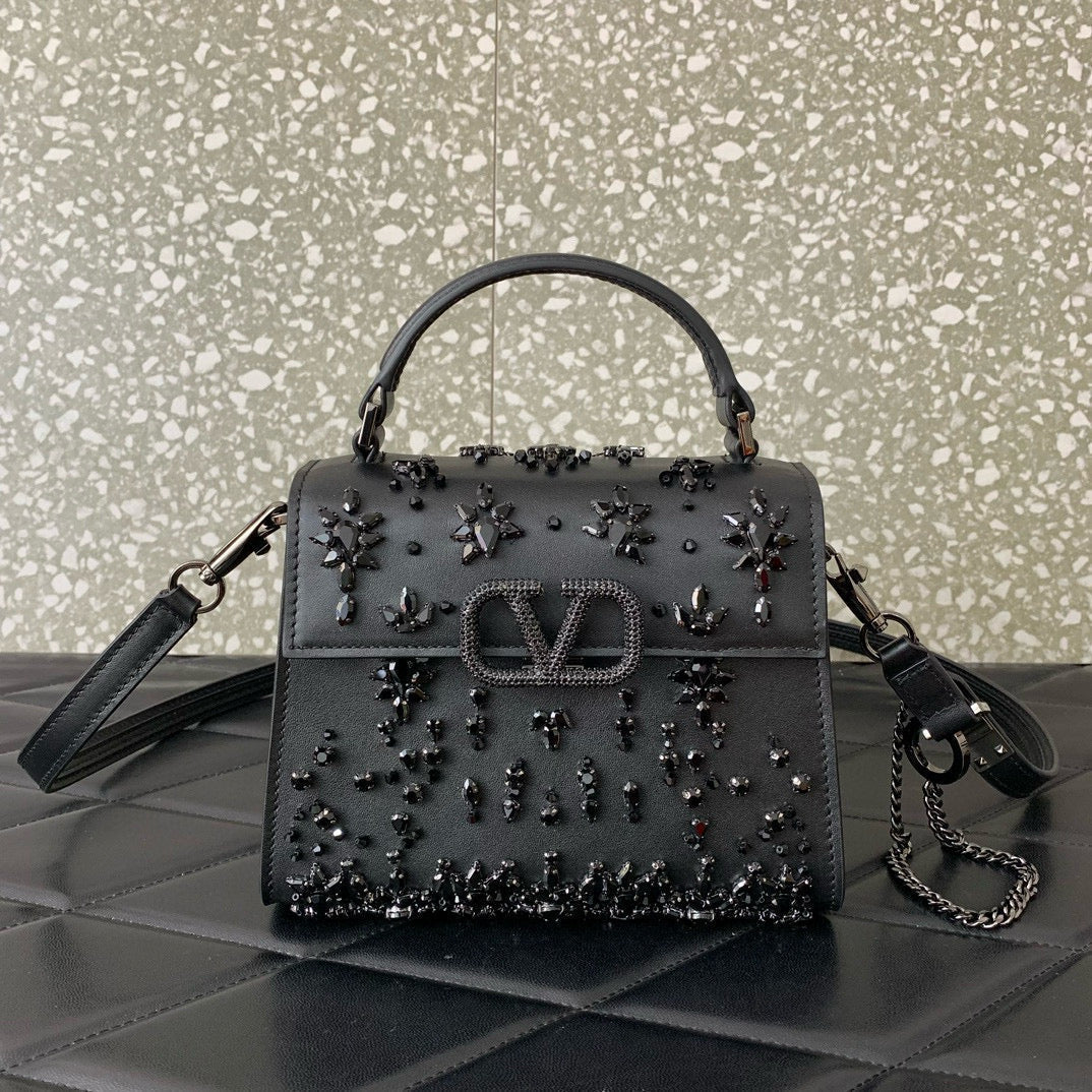Mini Gravani Vsling Bag 19cm With Sparkling Embroidery