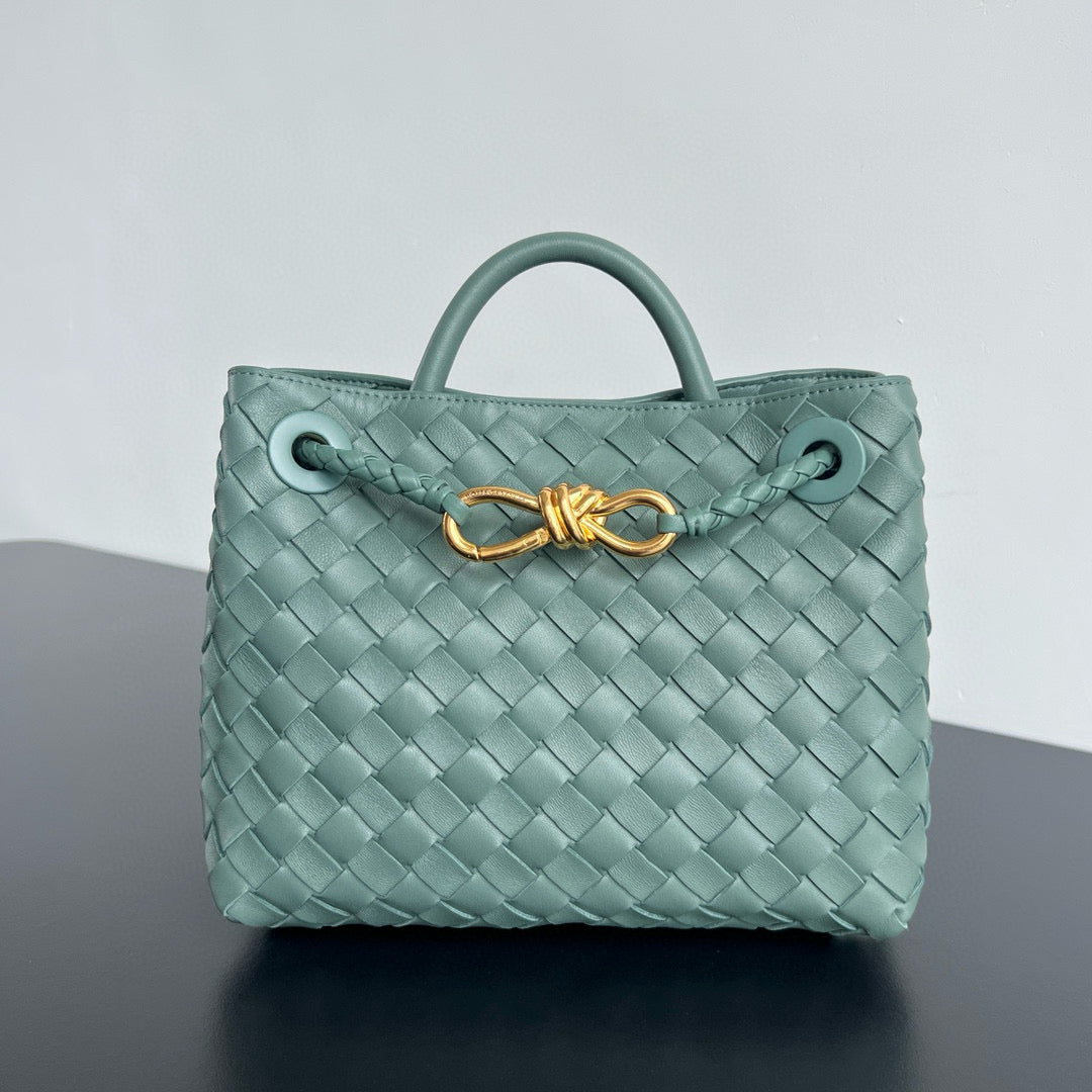Bottega Veneta Andiamo Mint Green Natural Leather Gold Hardware