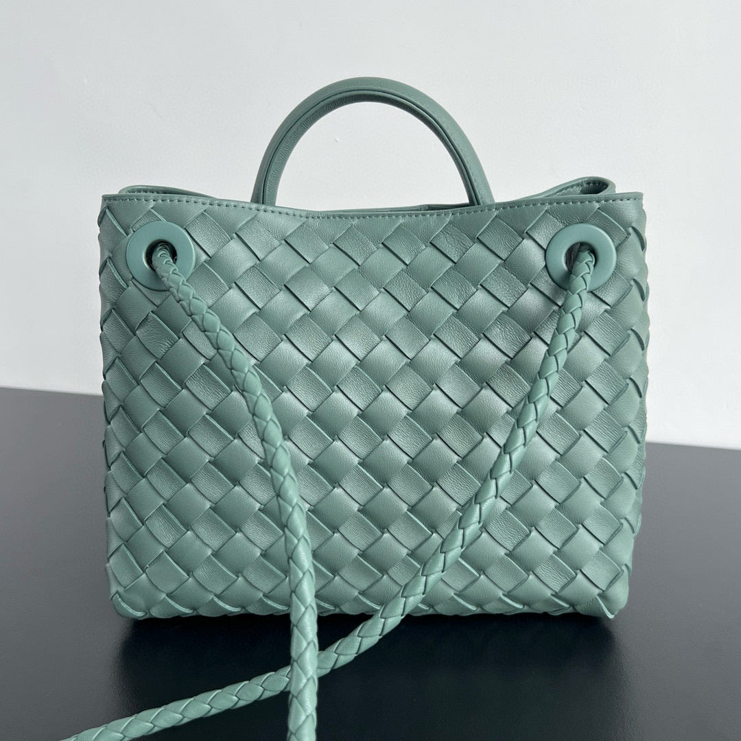 Bottega Veneta Andiamo Mint Green Natural Leather Gold Hardware