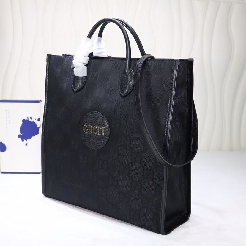 Gucci Off The Grid Medium Tote Bag Black Polyester and Leather