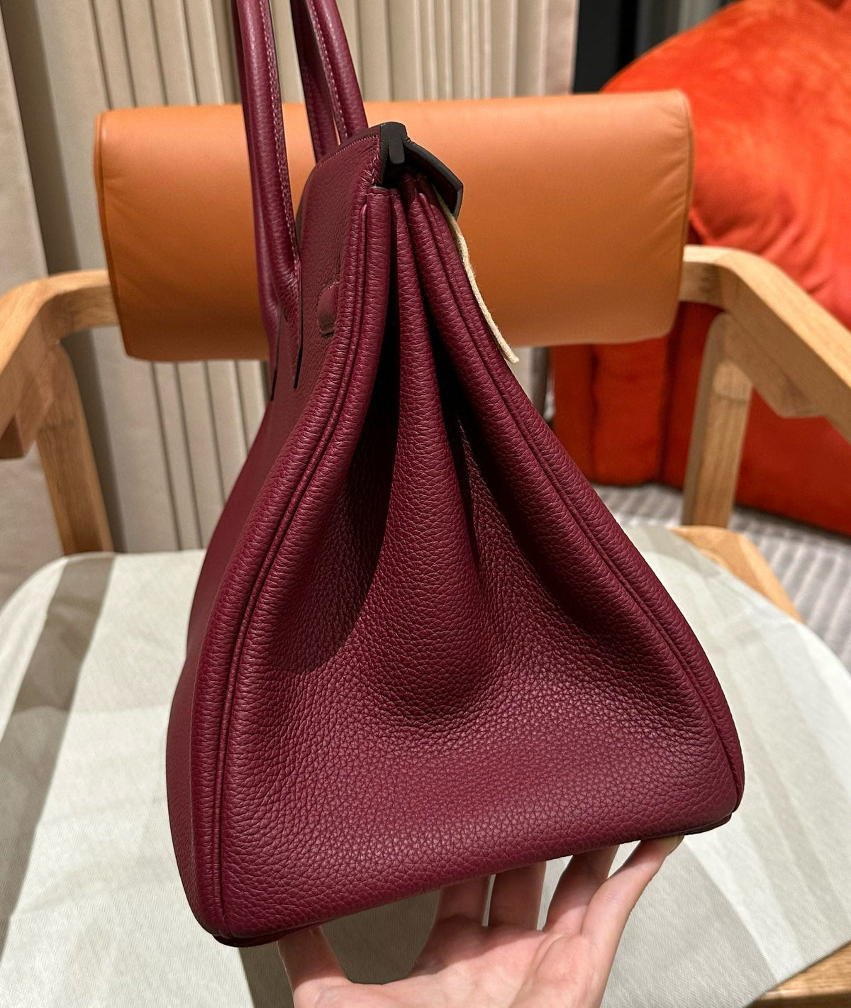 HM BIRKIN 30CM BURGUNDY TOGO LEATHER SILVER  HARDWARE