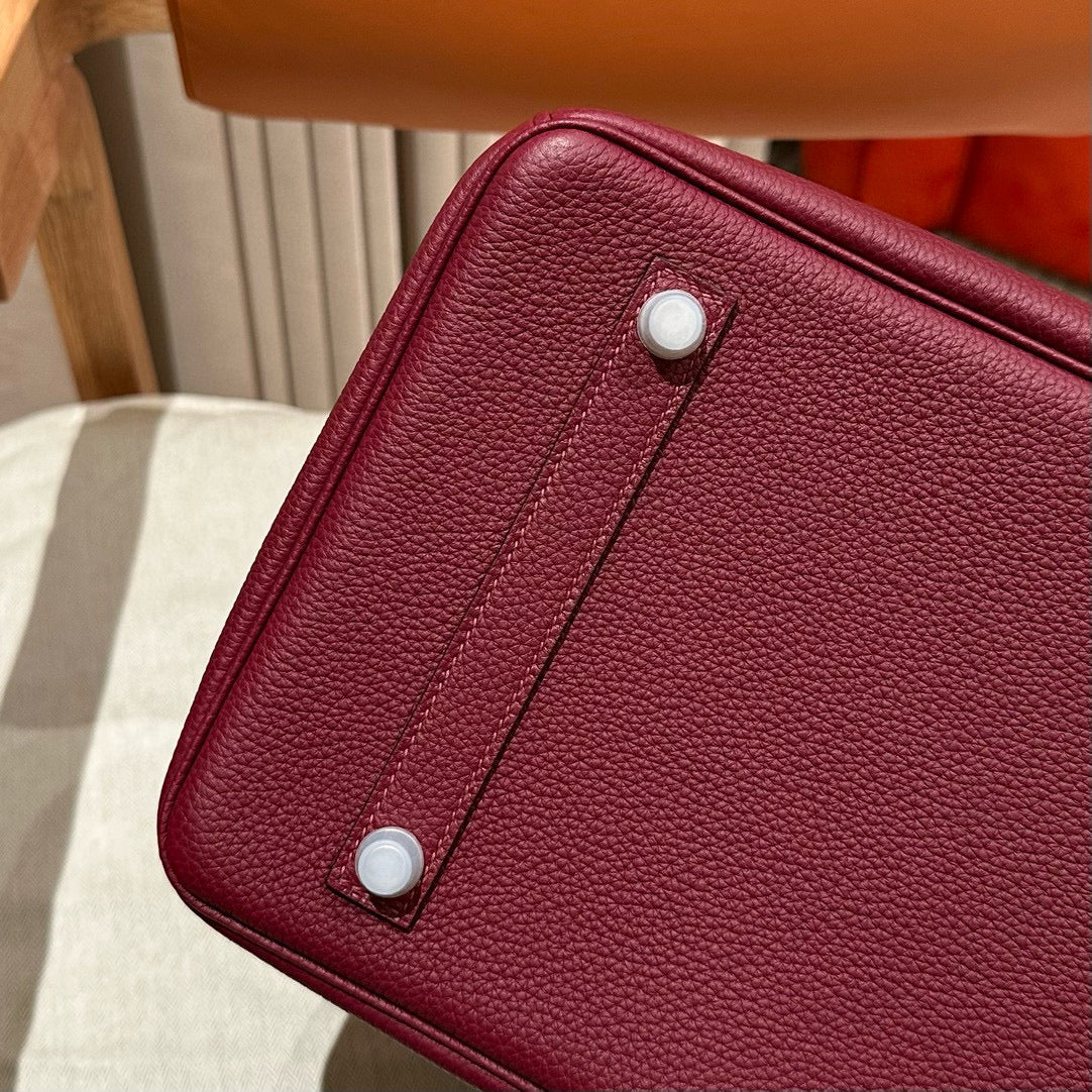 HM BIRKIN 30CM BURGUNDY TOGO LEATHER SILVER  HARDWARE