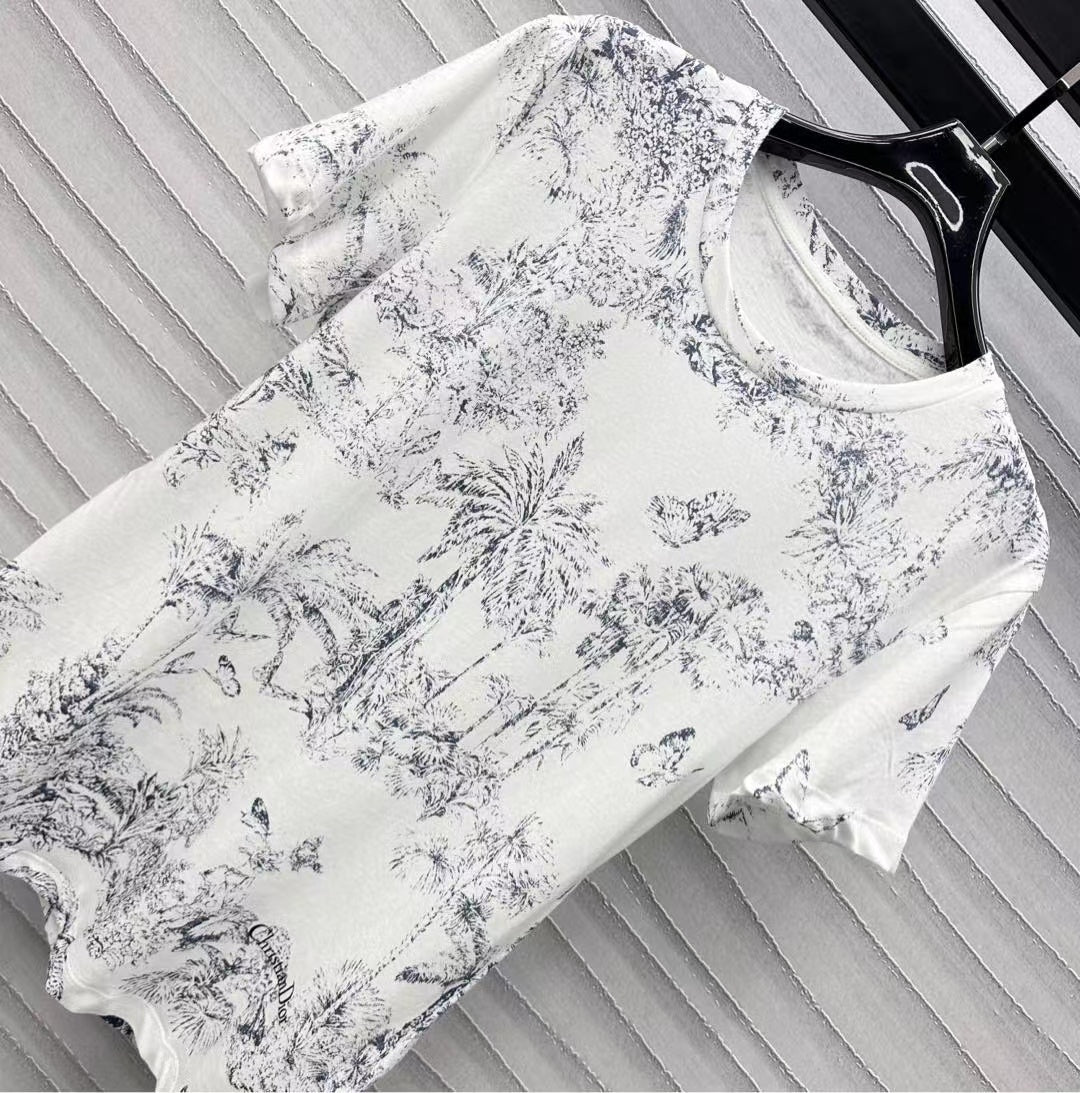CD T-Shirt White Cotton Style 1