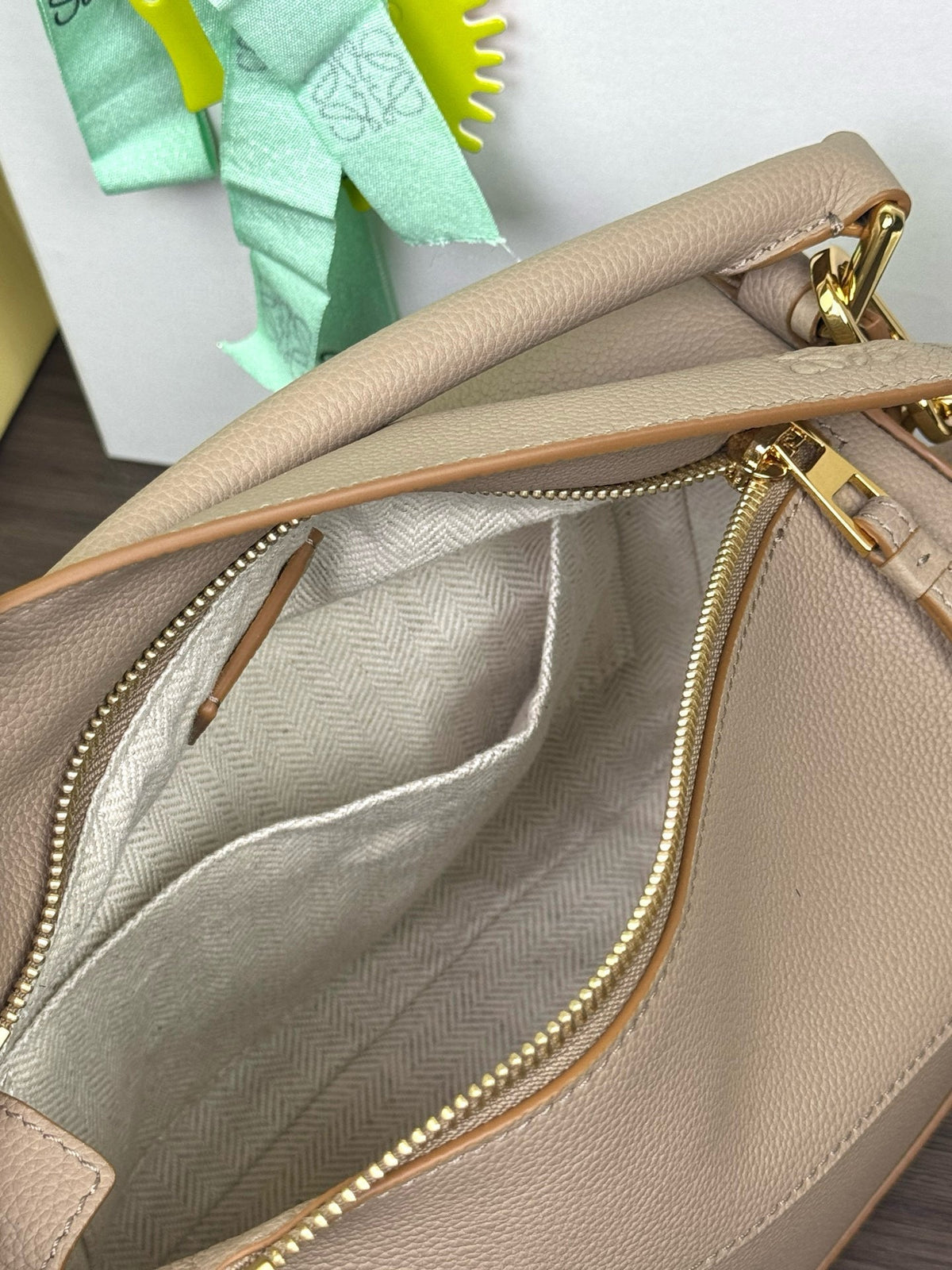 Loewe Small Puzzle Bag in Sand Soft Grained Calfskin