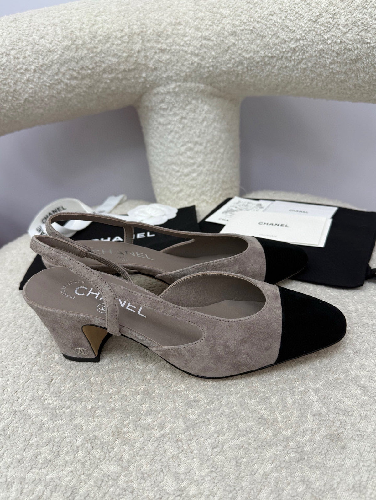 CC 25A Slingback Grey Black Suede