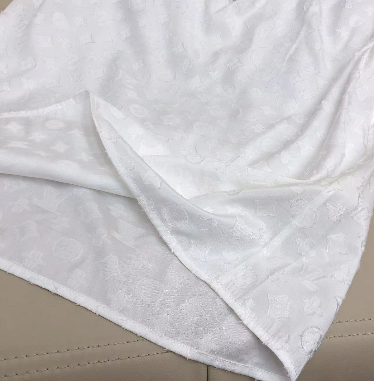 LV Frill Blouse White Cotton