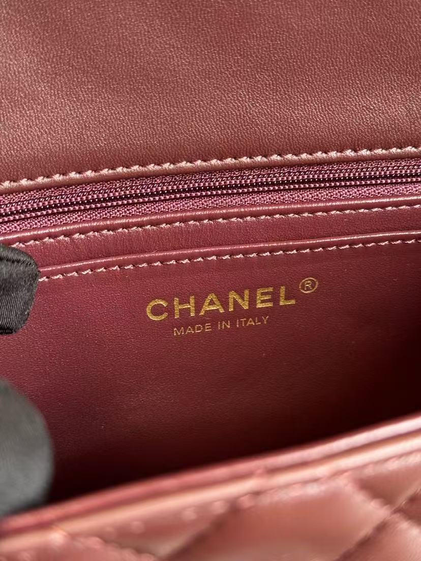 Chanel 20cm Bag Burgundy Lambskin