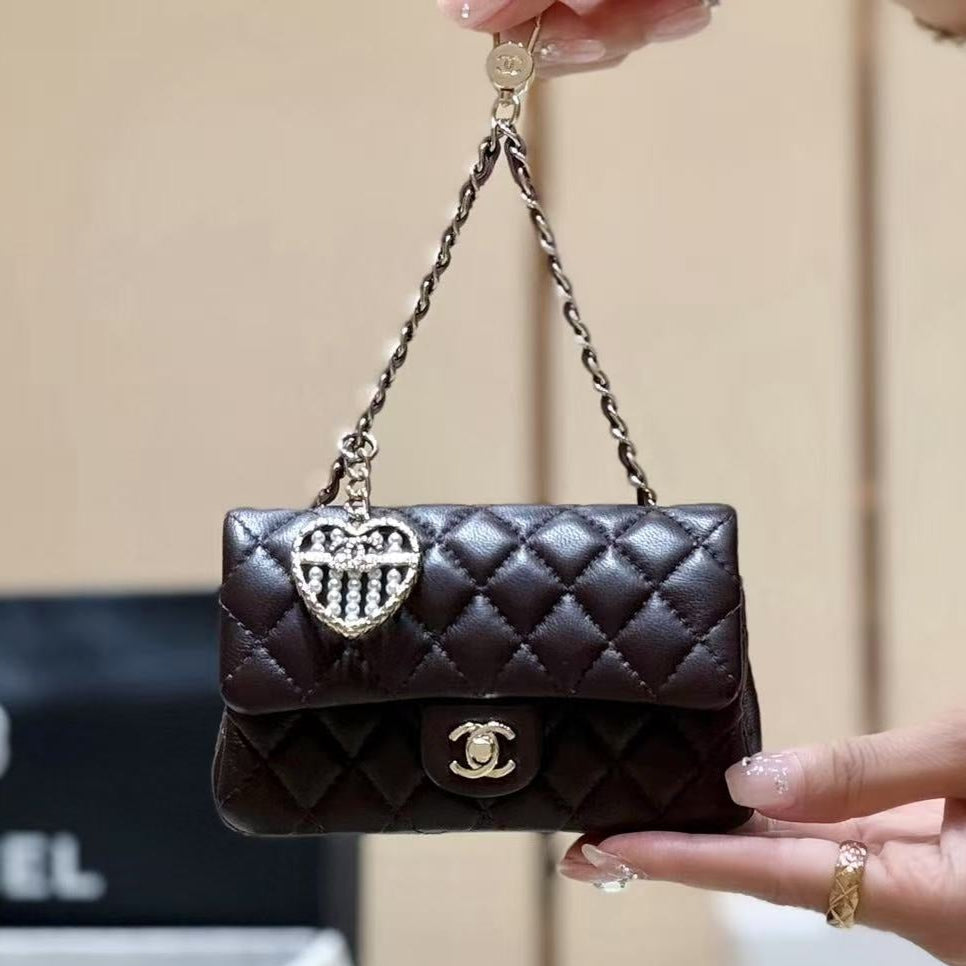 Chanel Mini Bag Wine Red Sheepskin