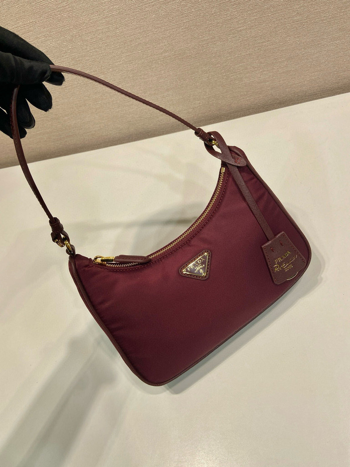 Prada Re-Edition 2005 Re-Nylon bag Burgundy Recycled polyamide