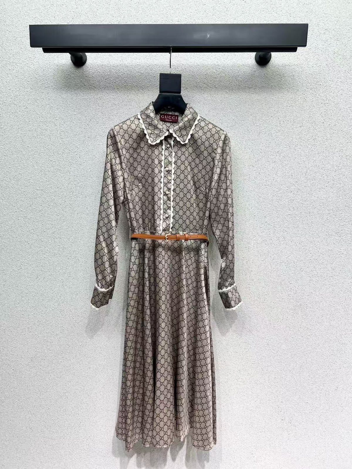 Gucci Shirt Dress Beige Polyester