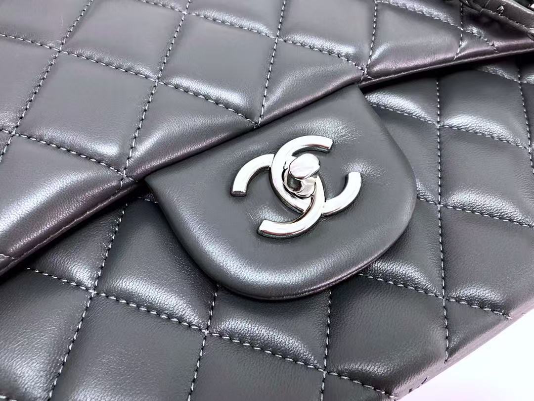 Chanel Flap Bag 30cm Tinware Ash Lambskin