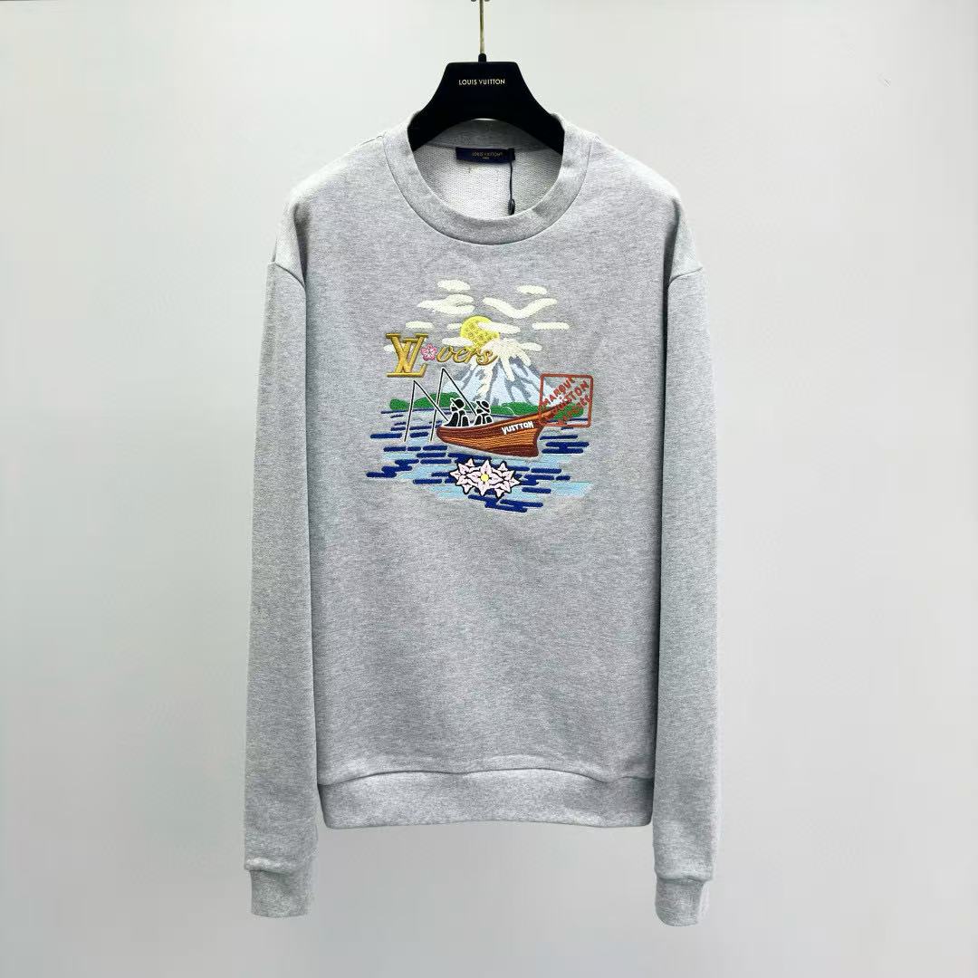 LV 25 Sweater Gray mix Colors Cotton 293396