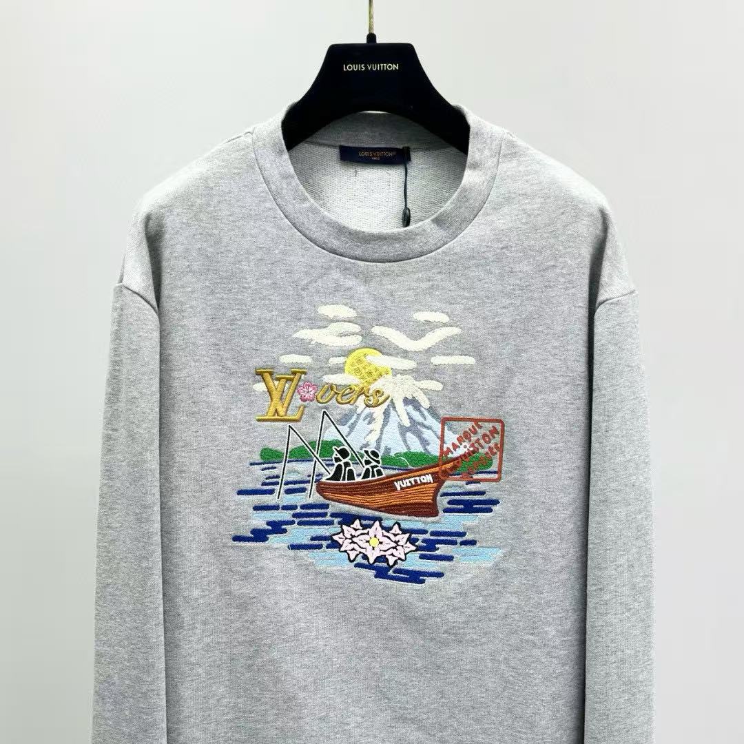 LV 25 Sweater Gray mix Colors Cotton 293396