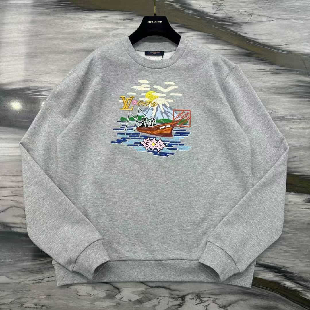 LV 25 Sweater Gray mix Colors Cotton 293396