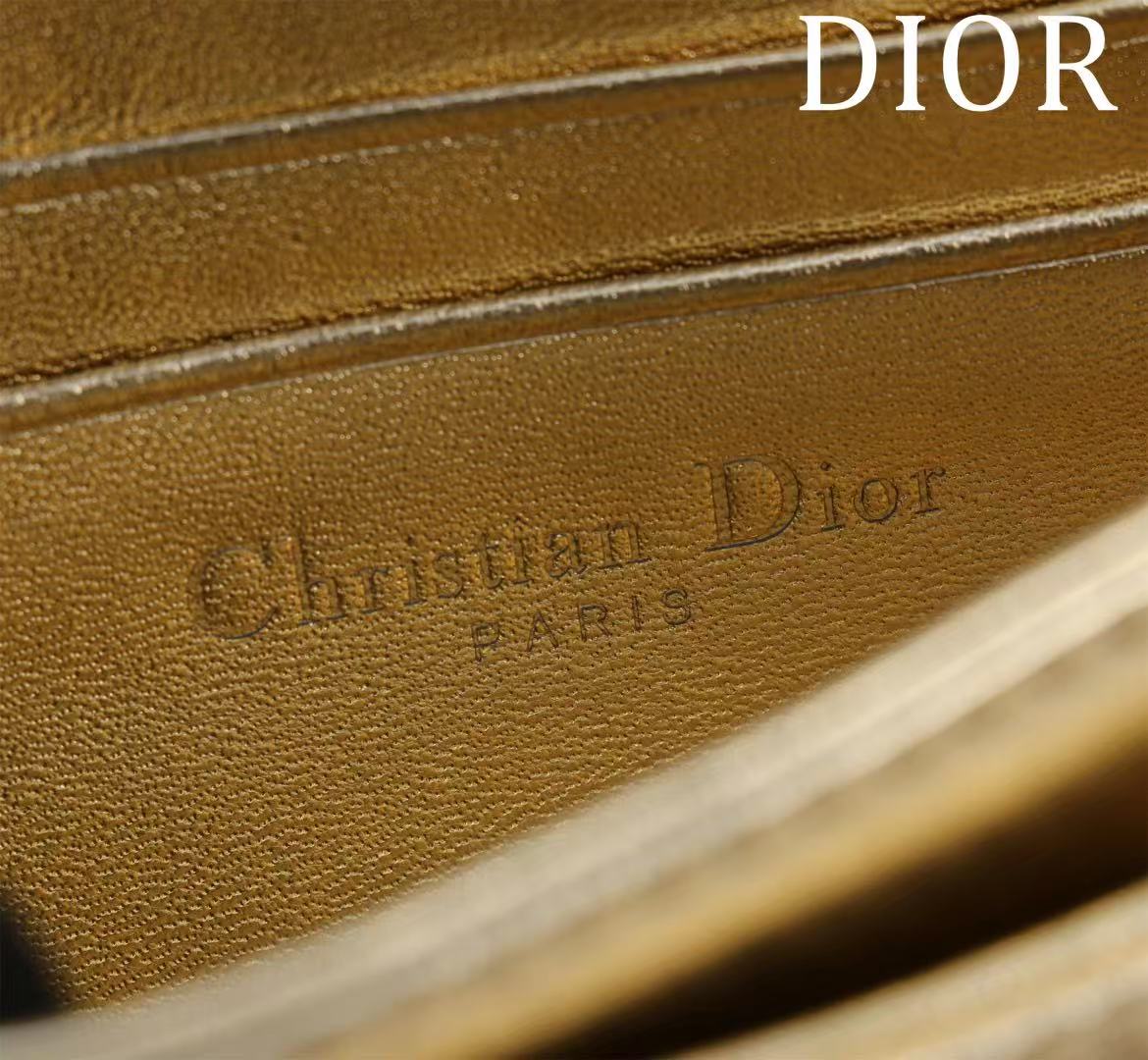CD 25 Bag Gold Metalic Lambskin