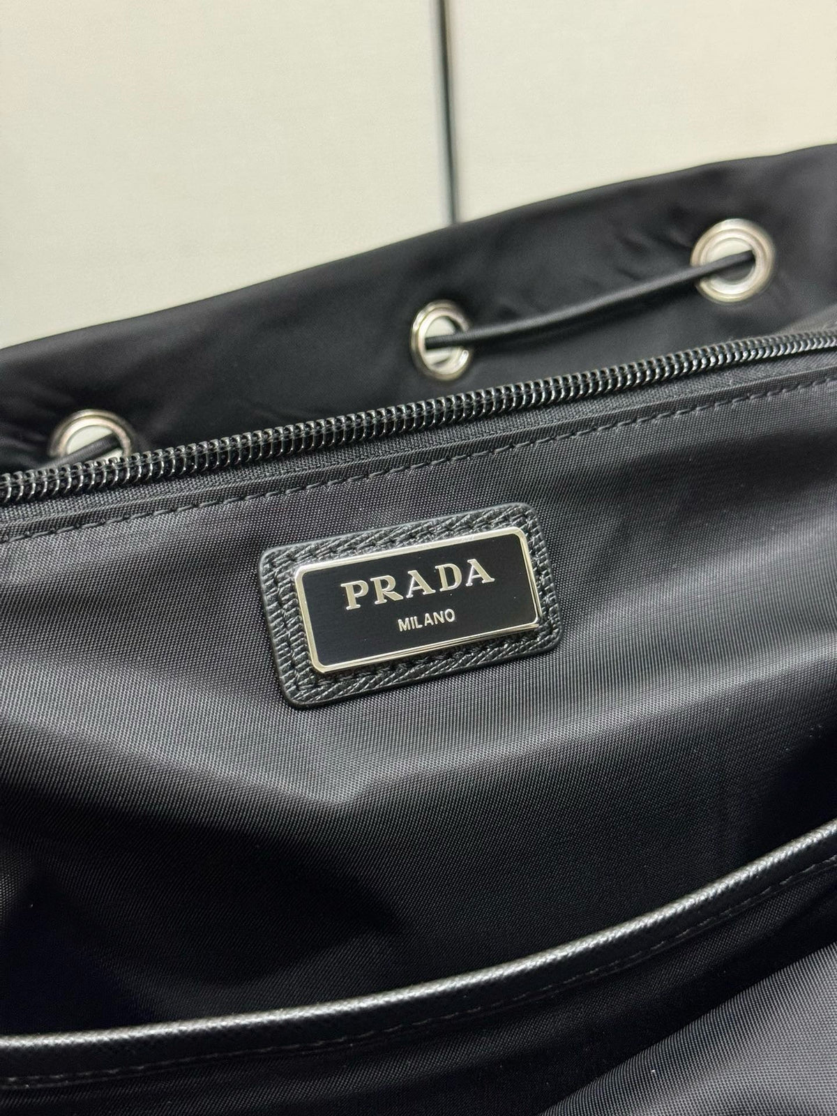 Prada 2025 Backpack 57cm Black Re-nylon And Saffiano Leather