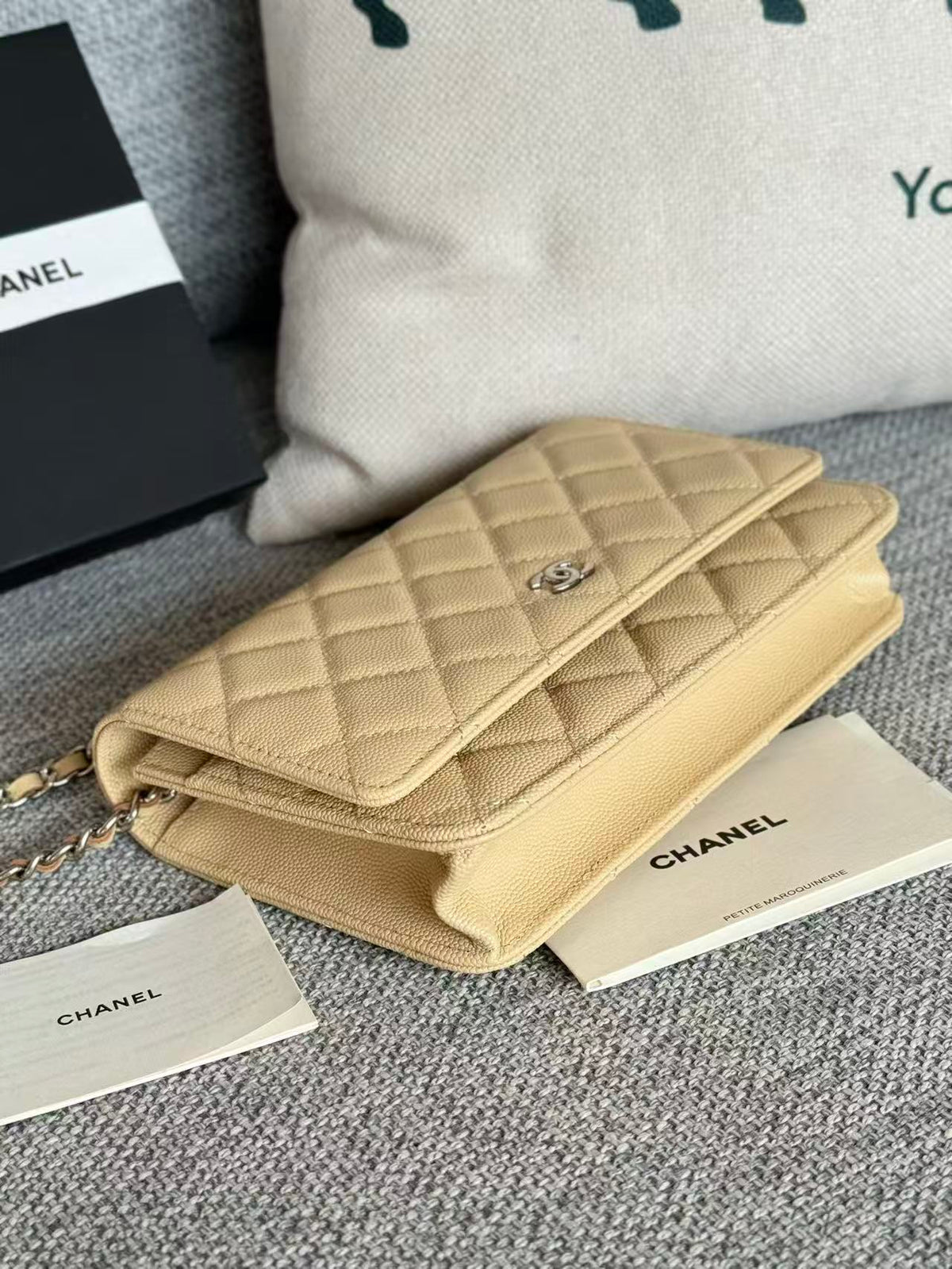 Chanel 2025 Woc Beige Caviar Leather With Gold Hardware