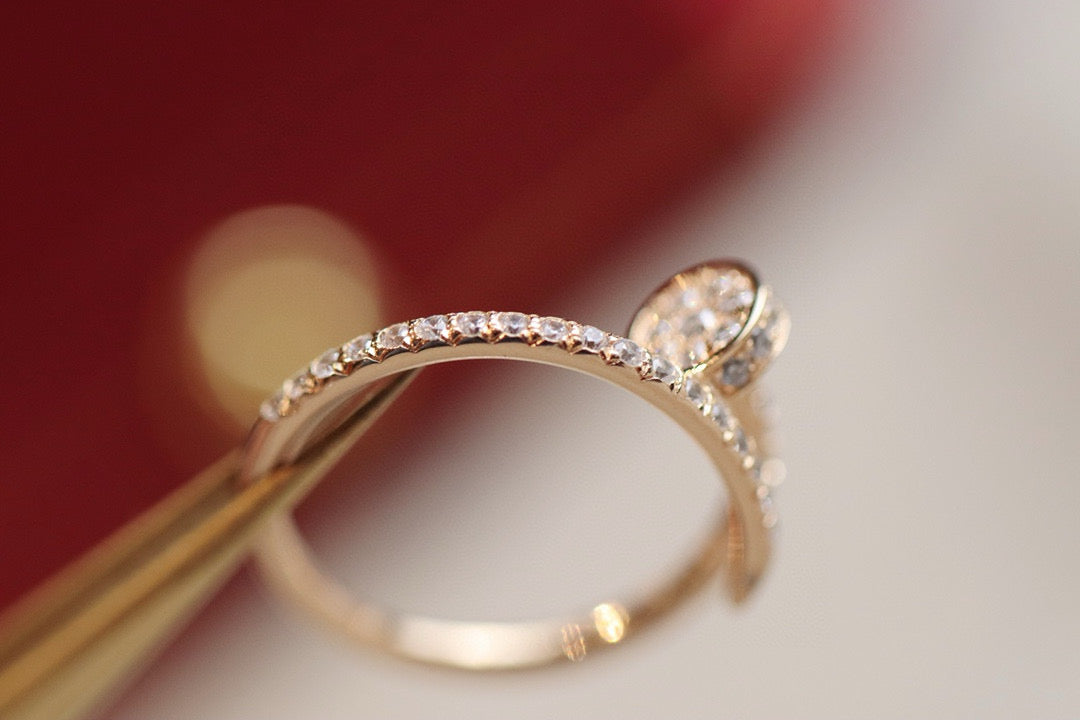 JUSTE RING 1.8MM PINK GOLD DIAMONDS