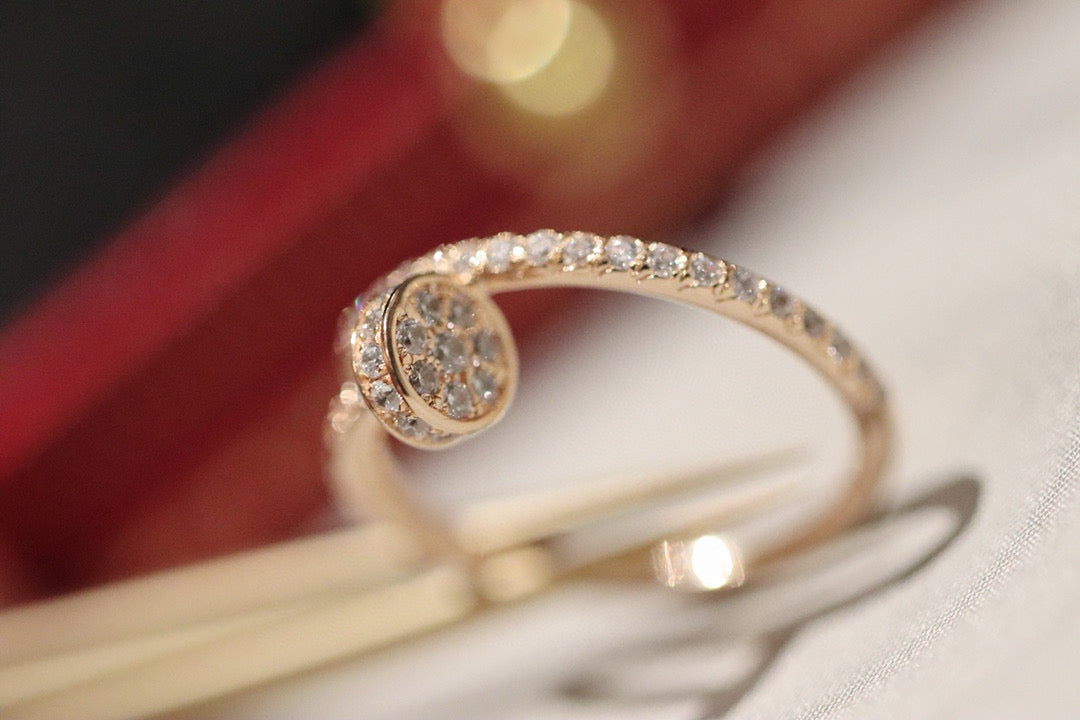 JUSTE RING 1.8MM PINK GOLD DIAMONDS