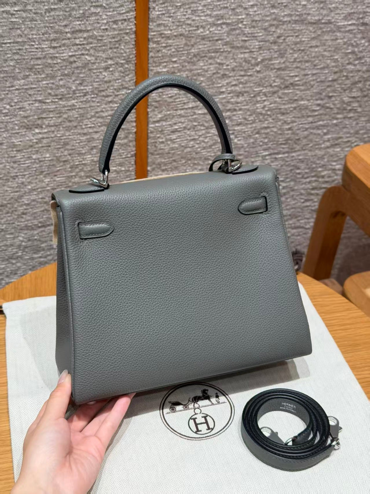 Hermes 2025 Kelly Gray Togo Leather with Silver Hardware