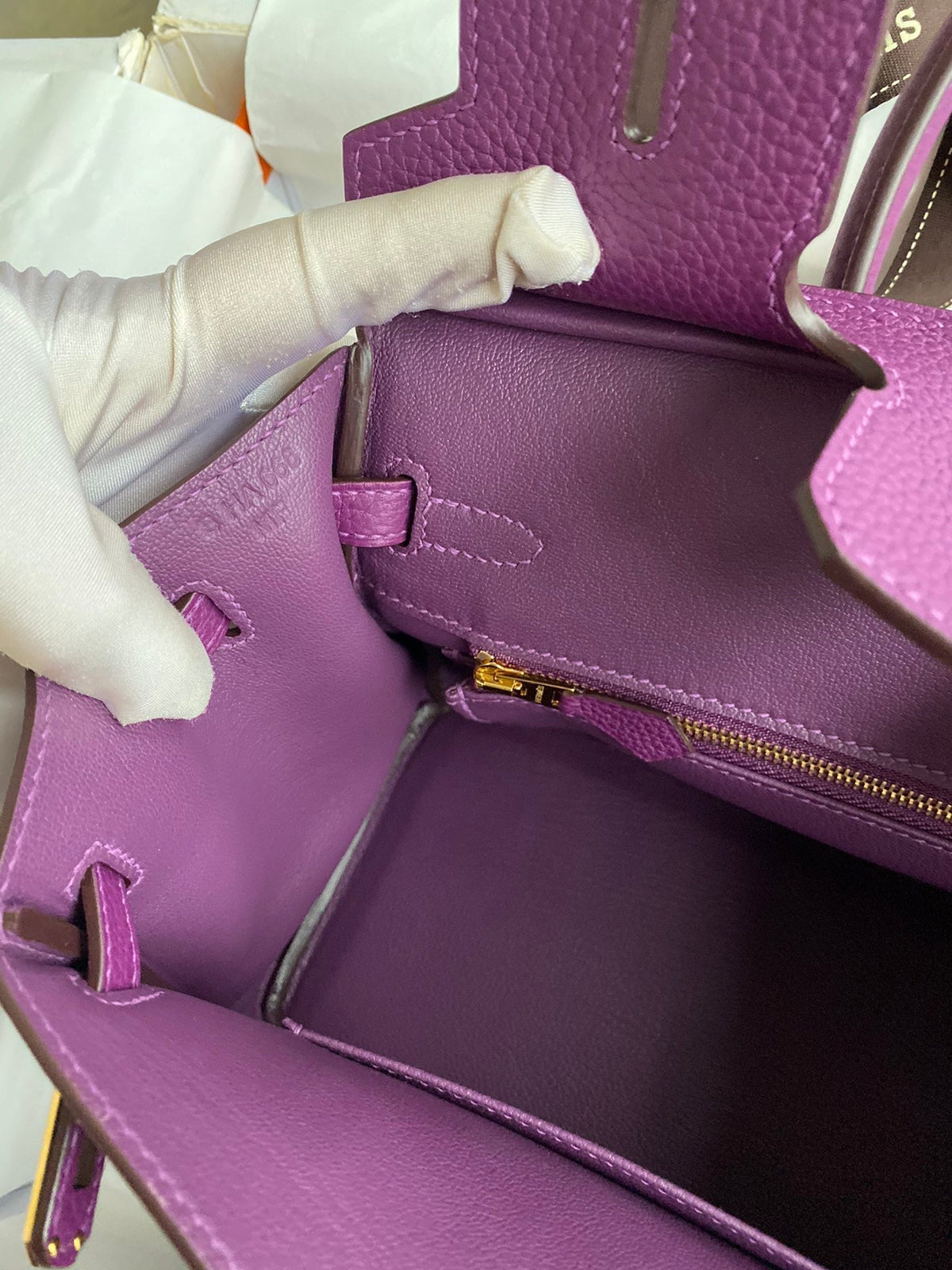 Hermes 2025 Birkin Bag Purple With Gold Hardware Togo Leather