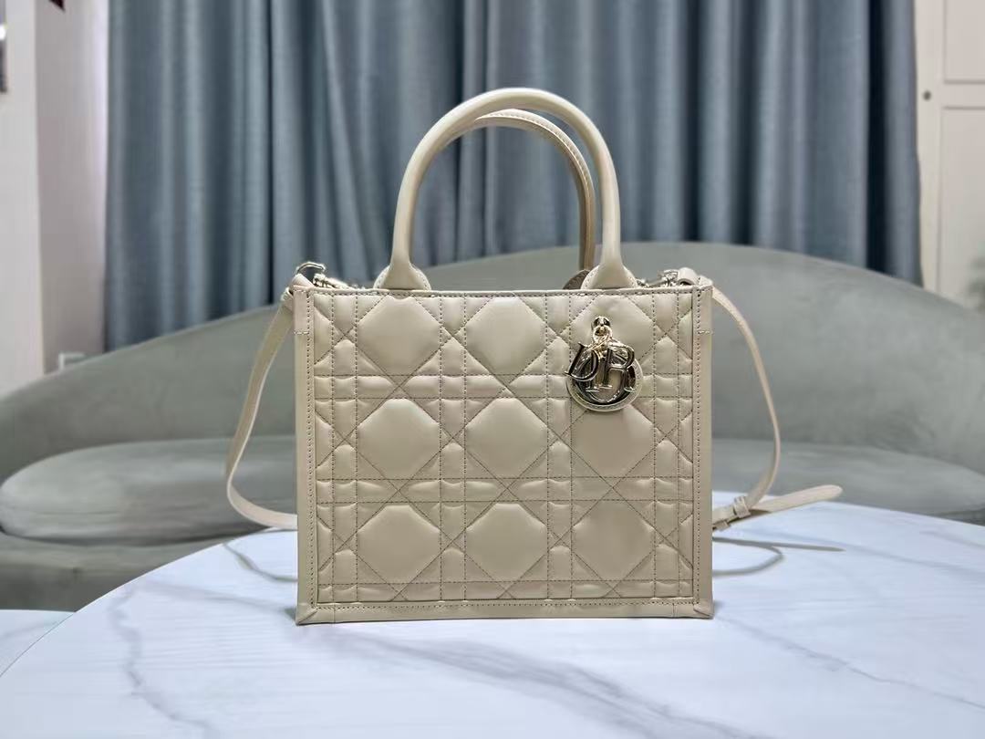 Dior 2026 Book Tote Bag 26.5cm Beige Leather