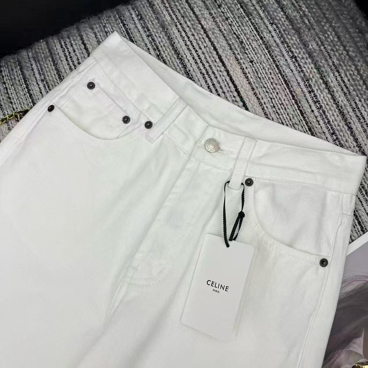 Celine 2026 Boyfriend Jeans 001 White Cotton