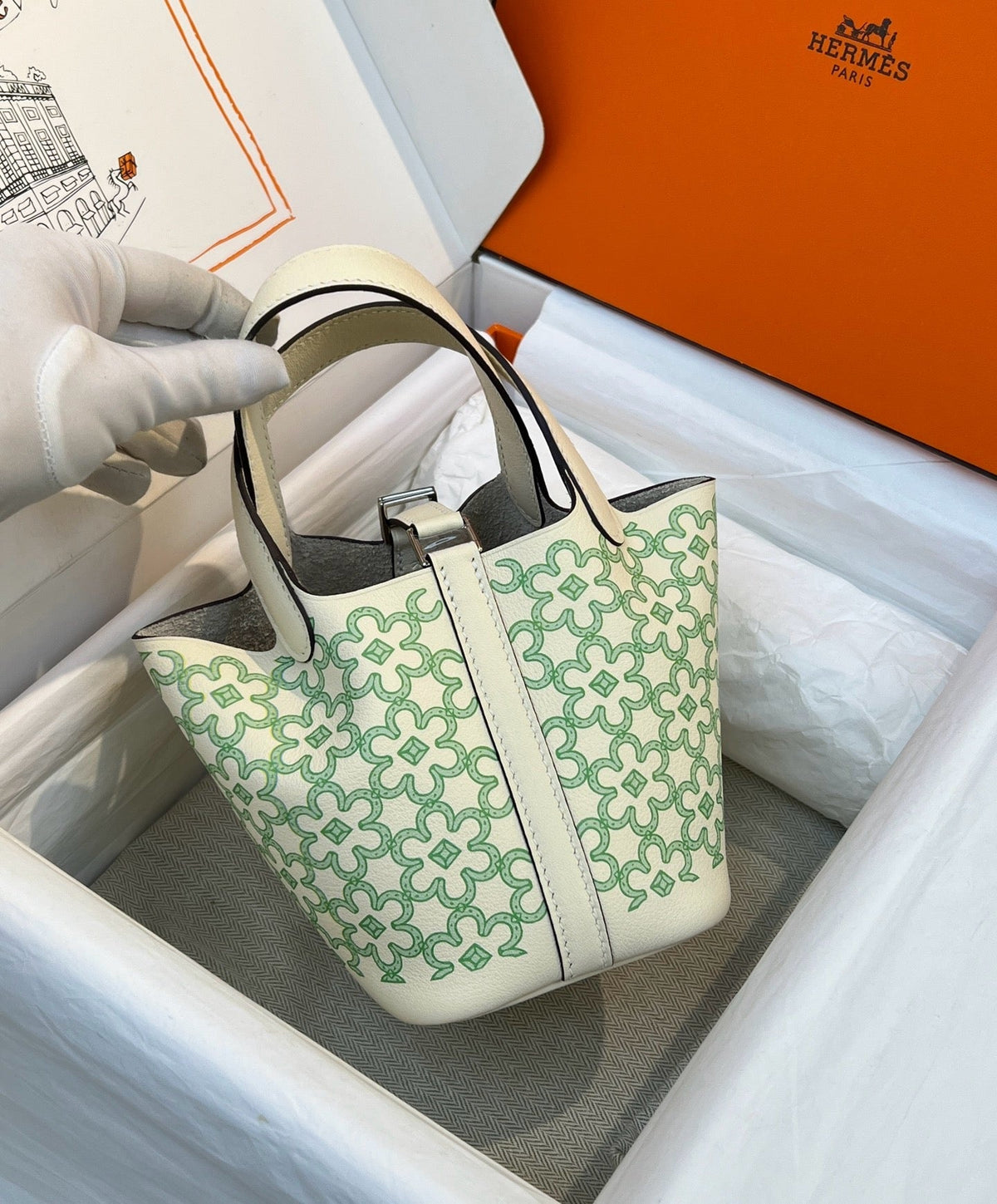 Hermes 2026 Picotin Lock Micro "Lucky Daisy" Bag Swift Leather