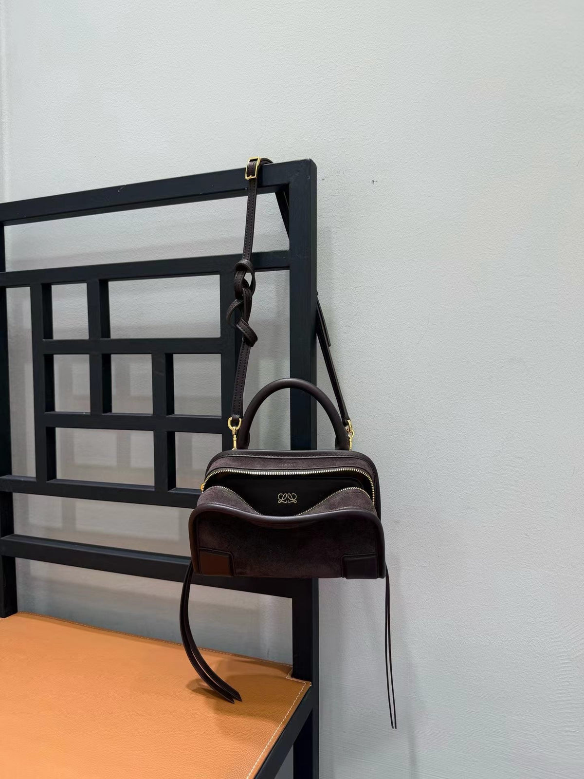 Loewe 2026 Amazona Bag Dark Chestnut Suede Leather