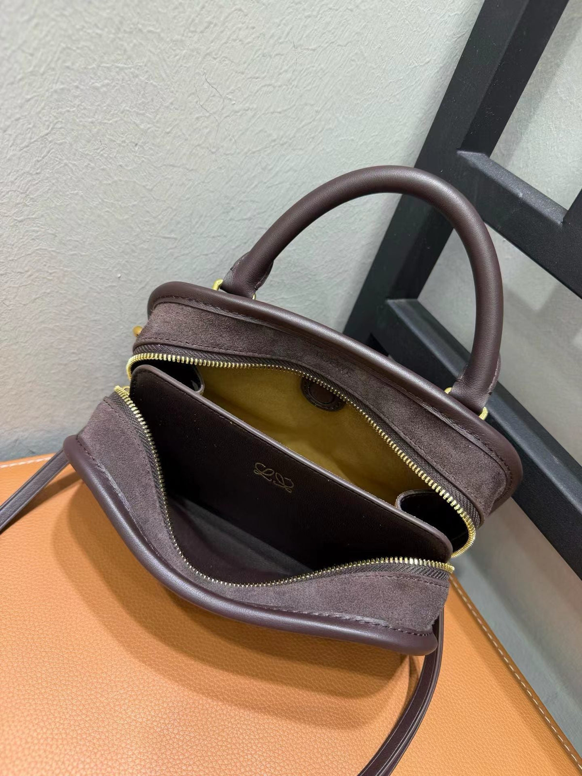 Loewe 2026 Amazona Bag Dark Chestnut Suede Leather