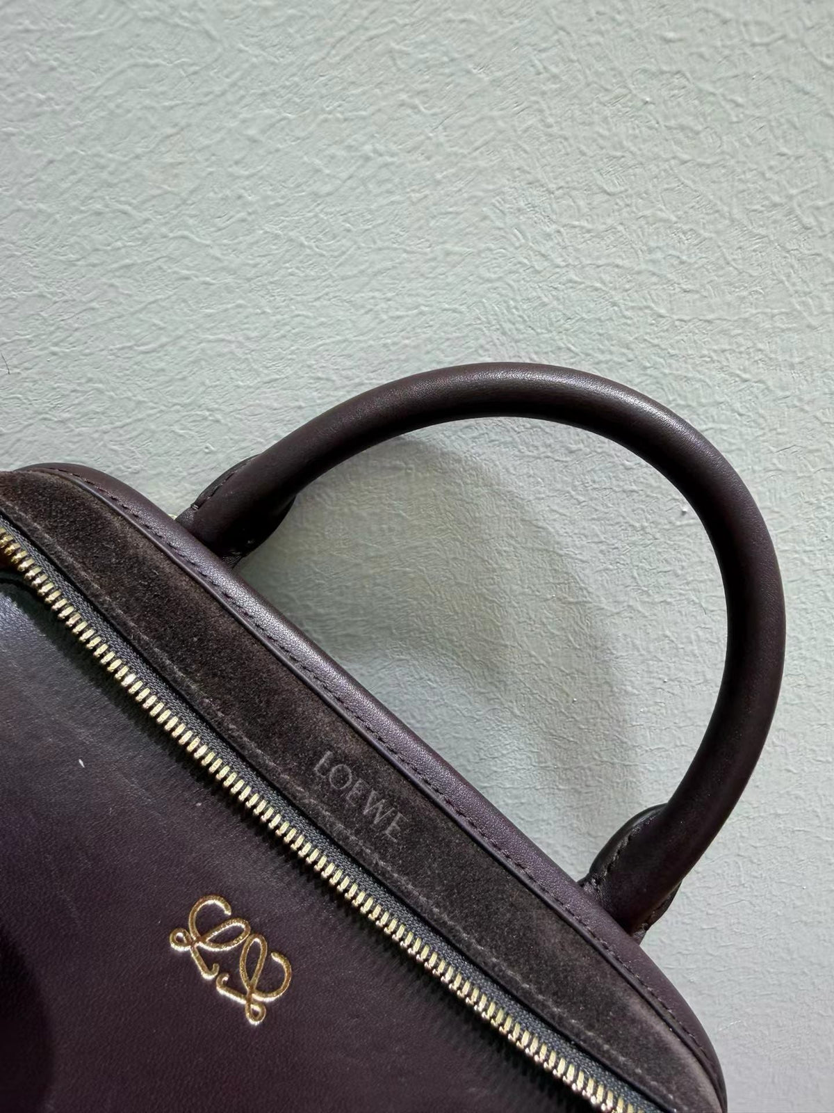 Loewe 2026 Amazona Bag Dark Chestnut Suede Leather