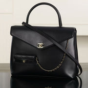 Chanel 2026 Maxi Top Handle Bag 32cm Black Lambskin