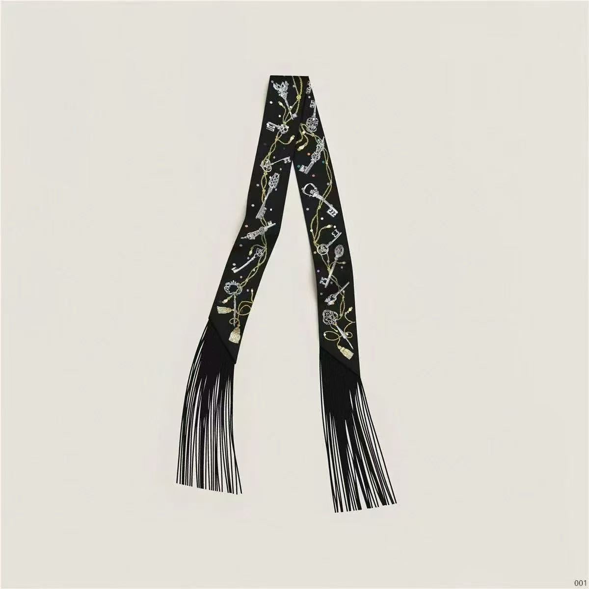 Hermes 2026 Bandana Fringes Twilly Scarf 86cm Silk 217486