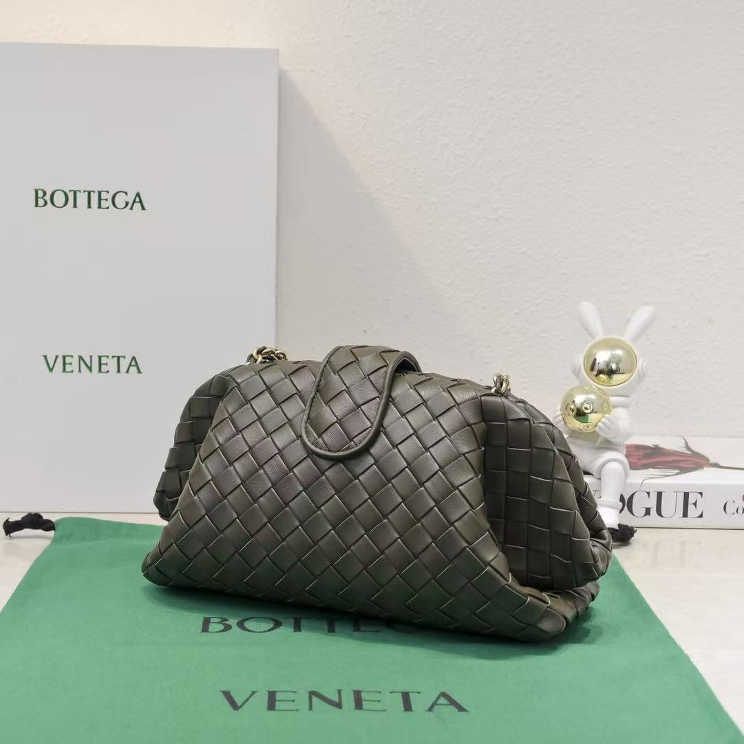 Bottega Veneta 2026 Teen Lauren 1980 With Chain Bag 31cm Moss Green Leather