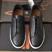 Zegna 2026 Triple Stitch Sneaker Black White Sheepskin