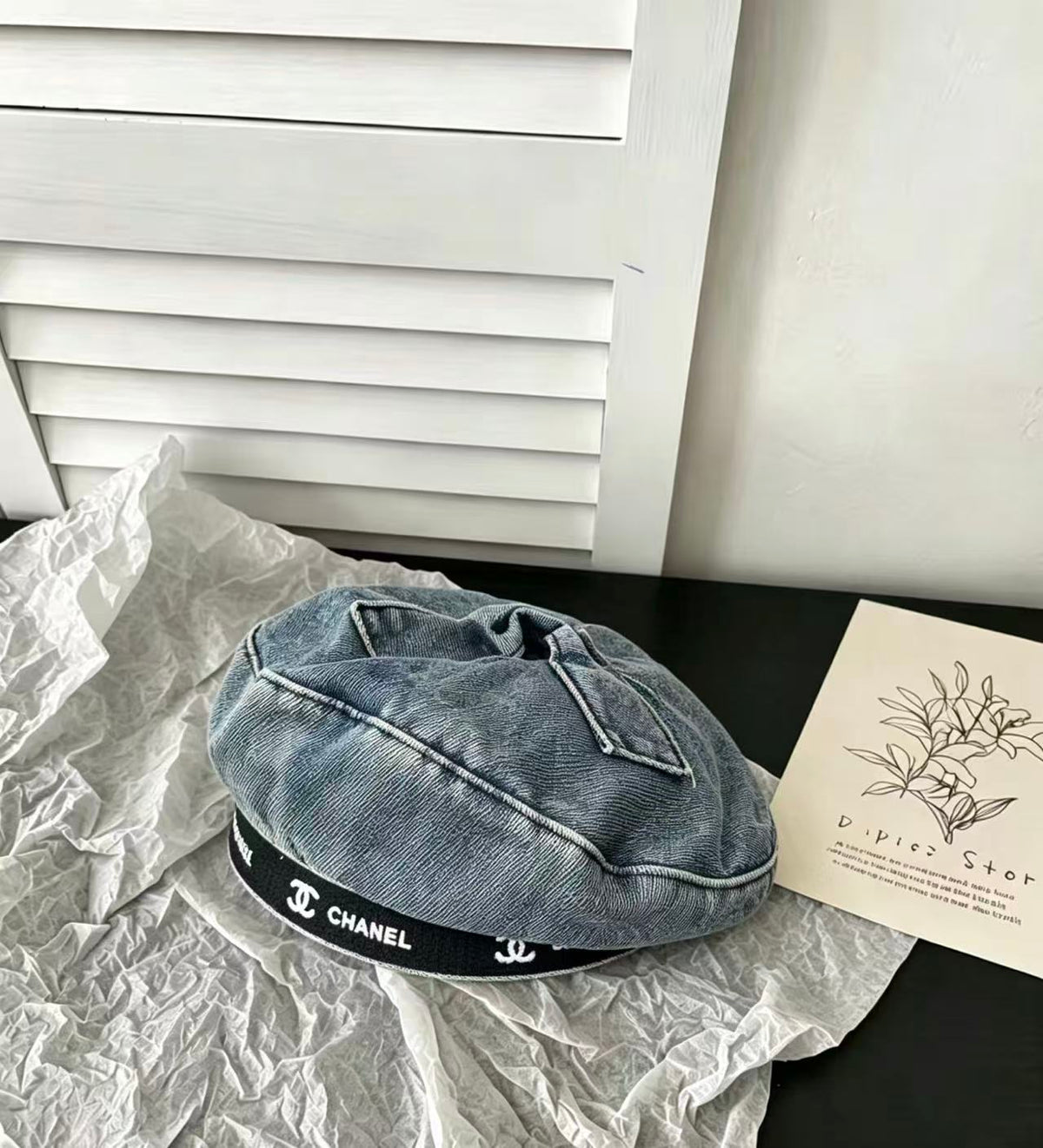 Chanel 2026 Denim Beret Hat 519515