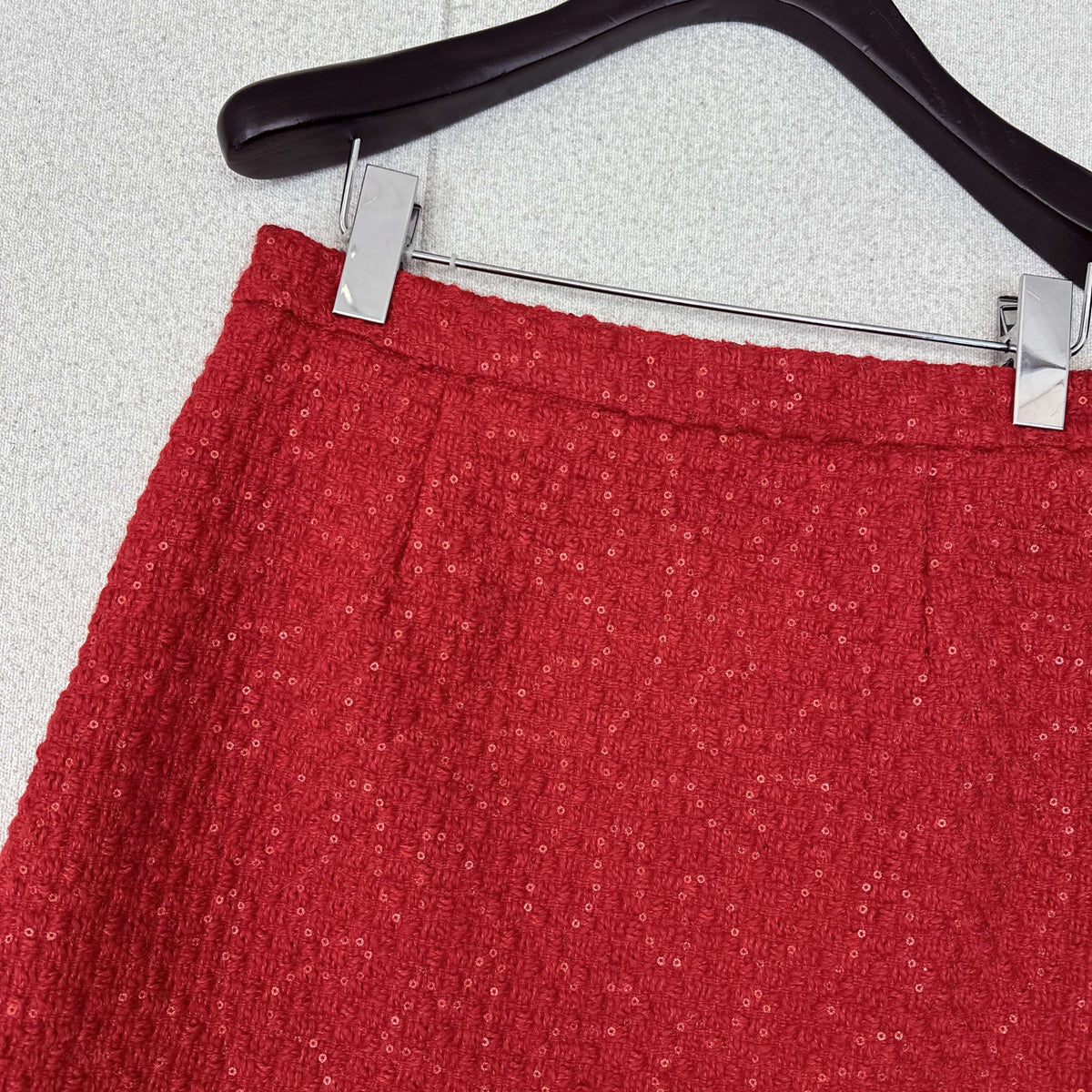 Chanel 2026 Short Jacket And Skirt Set Red Tweed