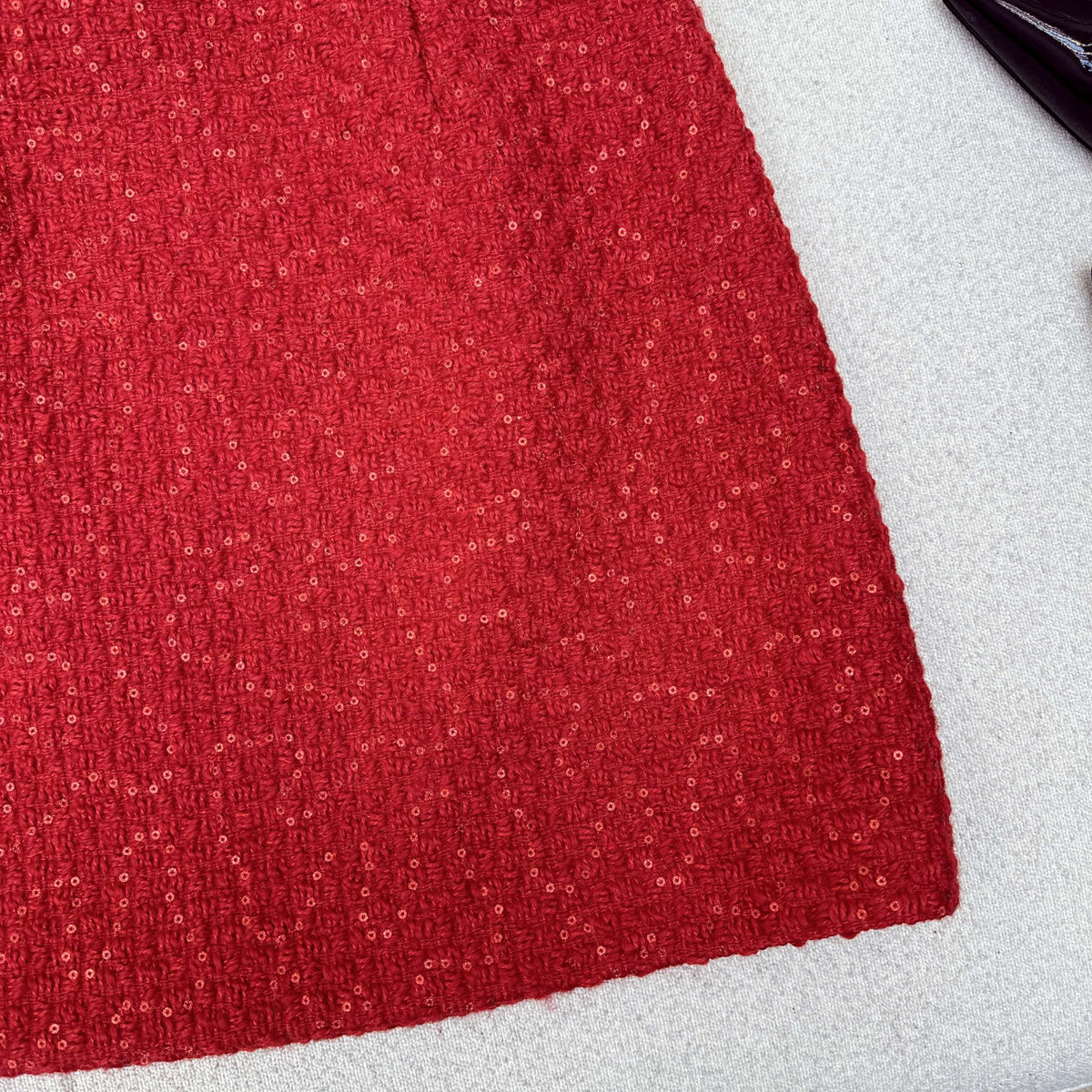 Chanel 2026 Short Jacket And Skirt Set Red Tweed