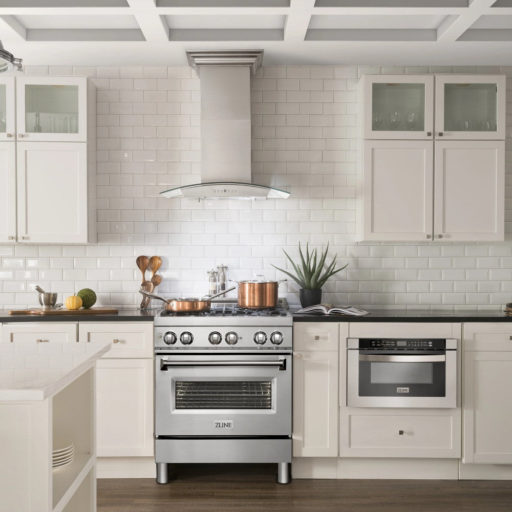 ZLINE 30" 4.0 cu. ft. Dual Fuel Range with Gas Stove and Electric Oven
