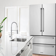 ZLINE 36" 22.5 cu. ft Freestanding French Door Refrigerator with Ice Maker in Fingerprint Resistant Stainless Steel (RFM-36)