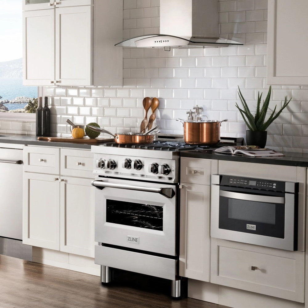 ZLINE 30" 4.0 cu. ft. Range with Gas Stove and Gas Oven in Stainless Steel with Color Door Options (RG30)