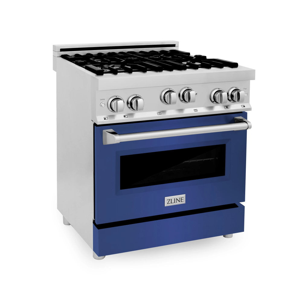 ZLINE 30" 4.0 cu. ft. Range with Gas Stove and Gas Oven in Stainless Steel with Color Door Options (RG30)