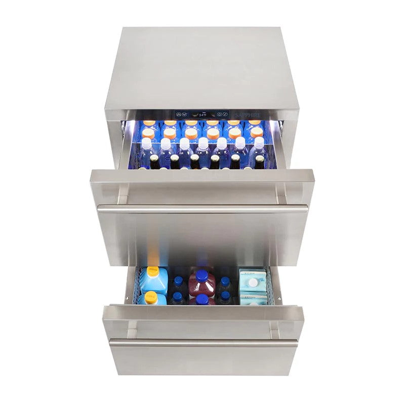 Sapphire 24" Outdoor Refrigerator with Drawers and Factory Installed Lock