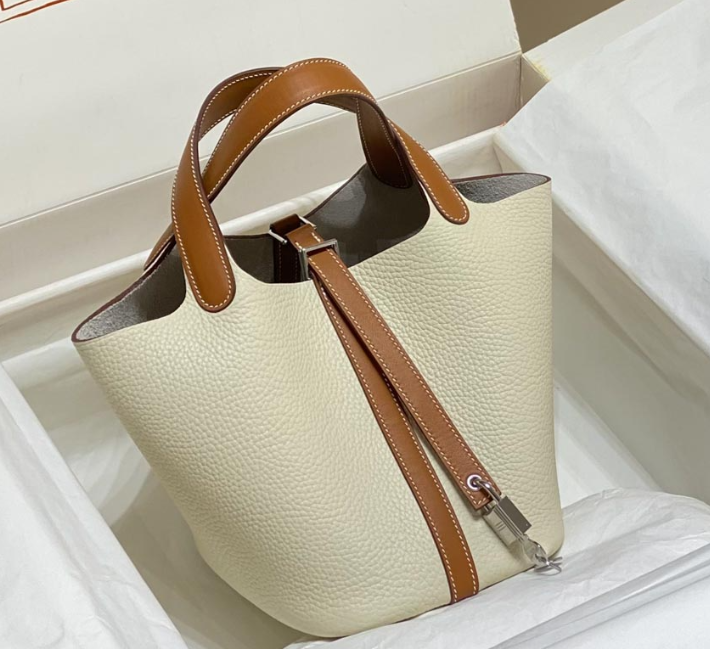 Hermes Picotin Lock 18 Beige mix Brown Togo Leather 255565