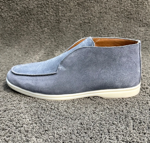 LP Open Walk Ankle Boot In Grey Blue Suede 984352
