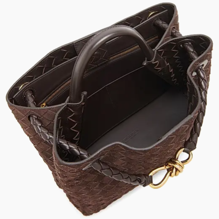 BV Andiamo Bag 32cm Brown Suede Leather