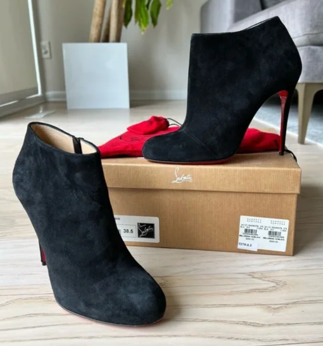 CL Belle Ankle Boots 100mm Suede Leather Black