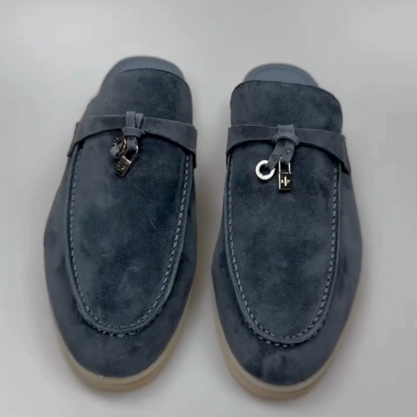 LP CHARMS WALK BABOUCHE LOAFERS CERULEAN SUEDE
